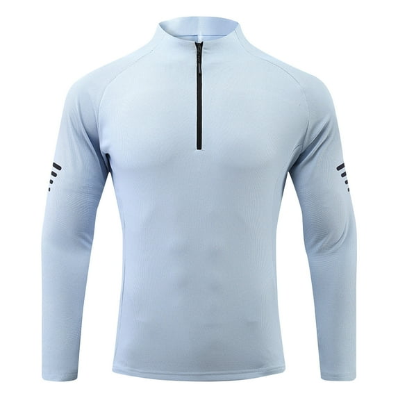 GigrtiJin Men Quick-Dry Active Sports Shirt Quarter Zip Long Sleeve Running Pullover Tops Outdoor Athletic Shirts