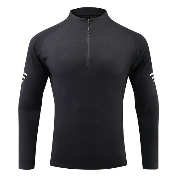 GigrtiJin Men Quick-Dry Active Sports Shirt Quarter Zip Long Sleeve Running Pullover Tops Outdoor Athletic Shirts