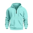 thumbnail image 1 of GigrtiJin Men's 1/4 Zipper Hoodies Solid Color Drawstring Long Sleeve Hooded Sweatshirt with Big Pocket Casual Activewear Tops, 1 of 2