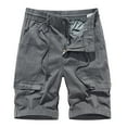 thumbnail image 1 of GigrtiJin Men's Cargo Shorts Elastic Waist Drawstring Multi Pocket Zipper Straight Leg Pants Casual Sports Short Pants, 1 of 3