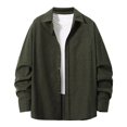 thumbnail image 1 of GigrtiJin Men's Casual Button down Shirts Long Sleeves Solid Color Untucked Shirts Regular Loose Linen Shirt Tops, 1 of 6