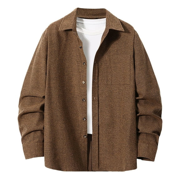GigrtiJin Men's Casual Button down Shirts Long Sleeves Solid Color Untucked Shirts Regular Loose Linen Shirt Tops
