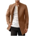 thumbnail image 1 of GigrtiJin Men's Casual Lightweight Overcoat Long Sleeve Button Cardigan Trench Coat Solid Color Comfy Peacoat, 1 of 6