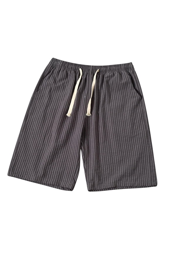 Men's Casual Shorts Elastic Waist Drawstring Summer Beach Vacation Shorts Plus Size Sport Knee Length Pants