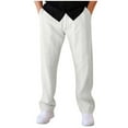 thumbnail image 1 of GigrtiJin Men's Casual Sport Pants Solid Color Cable Knitted Straight Leg Pants with Pocket Loose Workout Trousers, 1 of 5
