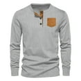 thumbnail image 1 of GigrtiJin Men's Corduroy Shirts Casual Long Sleeves Slim Shirts Lightweight Casual Crewneck Button Pullover Tops, 1 of 3