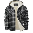 thumbnail image 1 of GigrtiJin Men's Flannel Shirt Jacket Plus Size Fleece Lined Plaid Jackets Coat Full Zip up Winter Outwear Hooded Coats, 1 of 6