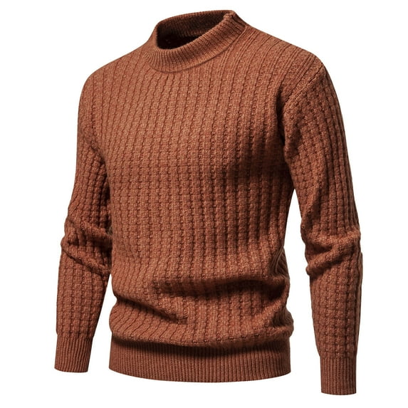 GigrtiJin Men's Knit Sweaters Casual Crewneck Long Sleeves Pullover Sweater Tops Solid Color Casual Warm Sweater