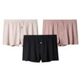 thumbnail image 1 of GigrtiJin Men's Multipack Cotton Boxer Briefs Solid Color Button Supportive Seamless Underwear Breathable Athletic Underpants 3 PC, 1 of 6
