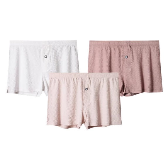 GigrtiJin Men's Multipack Cotton Boxer Briefs Solid Color Button Supportive Seamless Underwear Breathable Athletic Underpants 3 PC