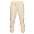 thumbnail image 1 of GigrtiJin Men's Outdoor Workout Sweatpants Solid Color Elastic Waisted Drawstring Cinch Bottom Jogger Pants with Pocket, 1 of 4