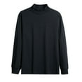 thumbnail image 1 of GigrtiJin Men's Oversized Cotton Tops Solid Color Crew Neck Long Sleeve Base Blouse Plus Size Baggy Shirt, 1 of 2