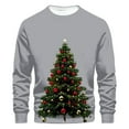 thumbnail image 1 of GigrtiJin Men's Oversized Sweatshirt Christmas Tree Printed Solid Color Long Sleeve Round Neck Casual Blouse Shirts, 1 of 4