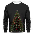 thumbnail image 1 of GigrtiJin Men's Oversized Sweatshirt Christmas Tree Printed Solid Color Long Sleeve Round Neck Casual Blouse Shirts, 1 of 4
