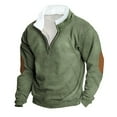 thumbnail image 1 of GigrtiJin Men's Plus Size Fleece Hoodless Sweatshirt Solid Color Standing Collar Long Sleeve Blouse Winter Warm Activewear Tops, 1 of 2