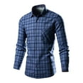 thumbnail image 1 of GigrtiJin Men's Plus Size Striped Shirt Long Sleeved Loose Casual Button down Plaid Shirts Comfy Loose Cardigan Tops, 1 of 7