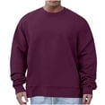 thumbnail image 1 of GigrtiJin Men's Solid Color Sweatshirt Long Sleeve Round-Neck Casual Loose Blouse Fashion Comfy Basic Pullover Tops, 1 of 6
