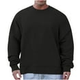 thumbnail image 1 of GigrtiJin Men's Solid Color Sweatshirt Long Sleeve Round-Neck Casual Loose Blouse Fashion Comfy Basic Pullover Tops, 1 of 6