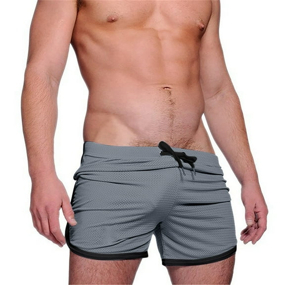 GigrtiJin Men's Sports Shorts Summer Beach Short Pants Elastic Waist Drawstring Casual Mesh Breathable Quick Dry Shorts