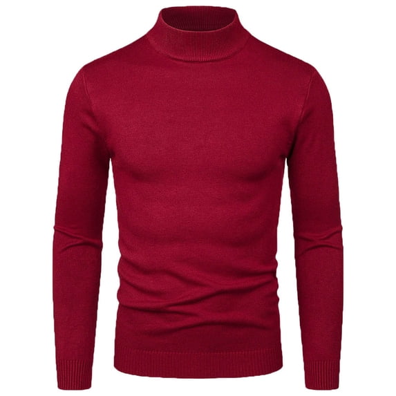 GigrtiJin Men's Sweater Top Casual Mock Neck Solid Color Knit Sweaters Long Sleeve Fashion Comfy Pullover Tops