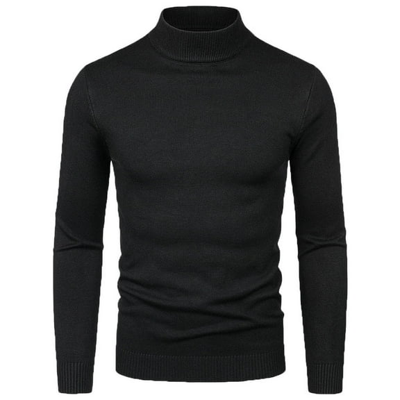 GigrtiJin Men's Sweater Top Casual Mock Neck Solid Color Knit Sweaters Long Sleeve Fashion Comfy Pullover Tops