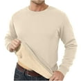thumbnail image 1 of GigrtiJin Men's Warm Thick Pullover Tops Solid Color Casual Round-Neck Shirts Long Sleeves Fashion Loose Basic Blouse, 1 of 8