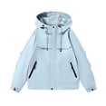 thumbnail image 1 of GigrtiJin Men's Windbreaker Coat Solid Color Hooded Drawstring Zipper Long Sleeve Pocket Rain Jacket Loose Athletic Outwear, 1 of 6