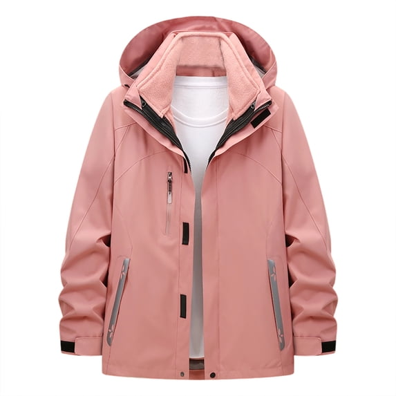 GigrtiJin Men's Windbreakers Color Block Hooded Full Zip Long Sleeve Jacket with Pocket Waterproof Thermal Outcoat