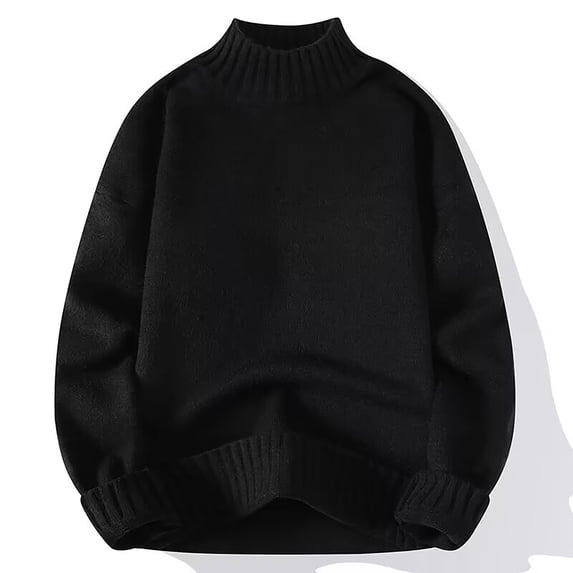 GigrtiJin Men's Winter Sweater Long Sleeved Mock Neck Casual Fashion Sweaters Solid Color Pullover Sweater Tops