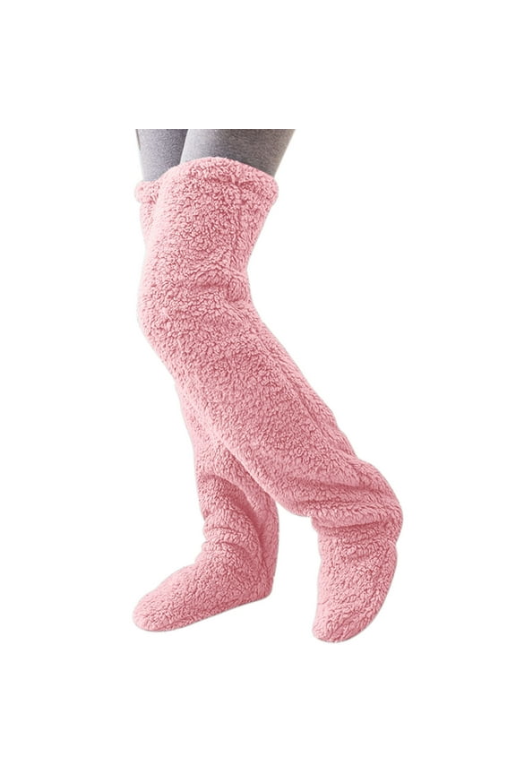 Men's and Women's Winter Fleece Socks Thickened Warm Leg Cover Home Socks Casual Soft Comfy Knee Socks