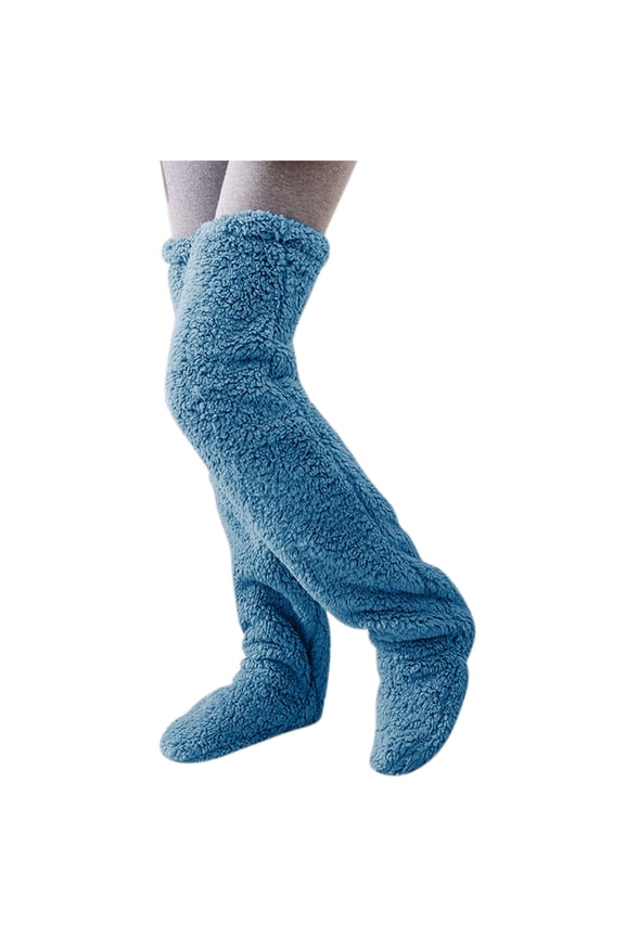 Men's and Women's Winter Fleece Socks Thickened Warm Leg Cover Home Socks Casual Soft Comfy Knee Socks