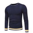 thumbnail image 1 of GigrtiJin Mens Basic Knit Tops Solid Color Long Sleeved Round Neck Sweater Fashion Comfy Lightweight Pullover Top, 1 of 2