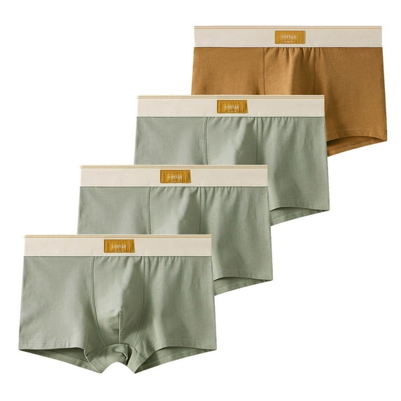 GigrtiJin Mens Big and Tall Multipack Cotton Boxer Briefs Solid Color Seamless Full Coverage Comfortable Pouch Underpants 4 PC