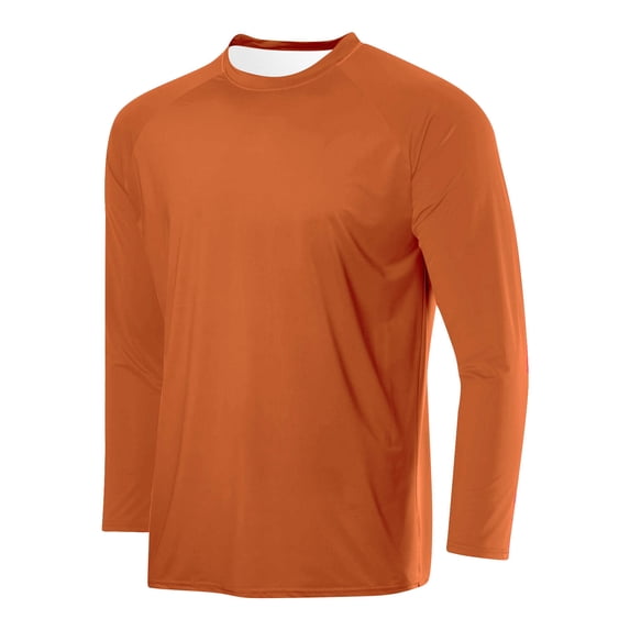 GigrtiJin Mens Breathable Casual Sport Tees Solid Color Round Neck Long Sleeve Blouse Quick Dry Casual Athletic Tops