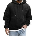 thumbnail image 1 of GigrtiJin Mens Cable Knitted Casual Hoodies Solid Color Drawstring Hooded Long Sleeve Tunic Tops Trendy Workout Sweatshirt, 1 of 5
