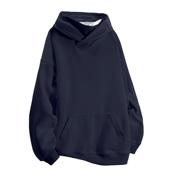GigrtiJin Mens Cotton Hoodies Long Sleeved Oversized Hooded Pullover Sweatshirt Casual Solid Color Loose Sportswear