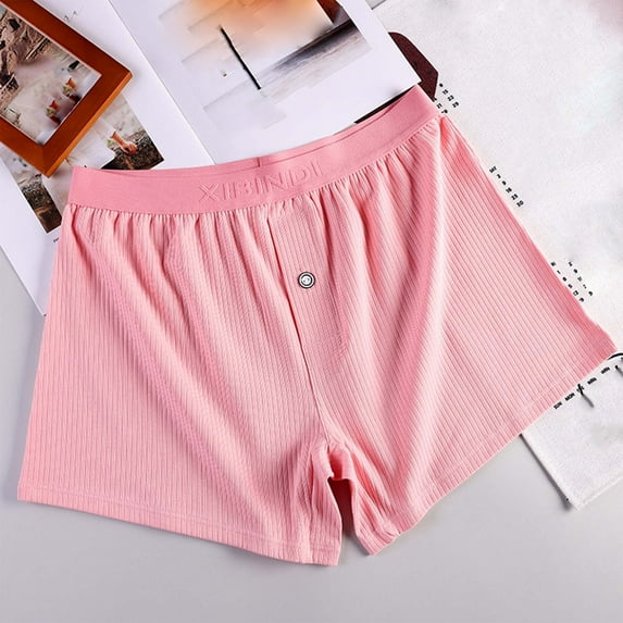 GigrtiJin Mens Cotton Ribbed Underpants Solid Color Button Waistband Supportive Trunks Underwear Comfort No Show Boxer Briefs