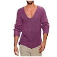 thumbnail image 1 of GigrtiJin Mens Deep V Neck Sweater Slim Lightweight Knitted Pullover Sweater Muscle Long Sleeve Low Cut Tees, 1 of 5