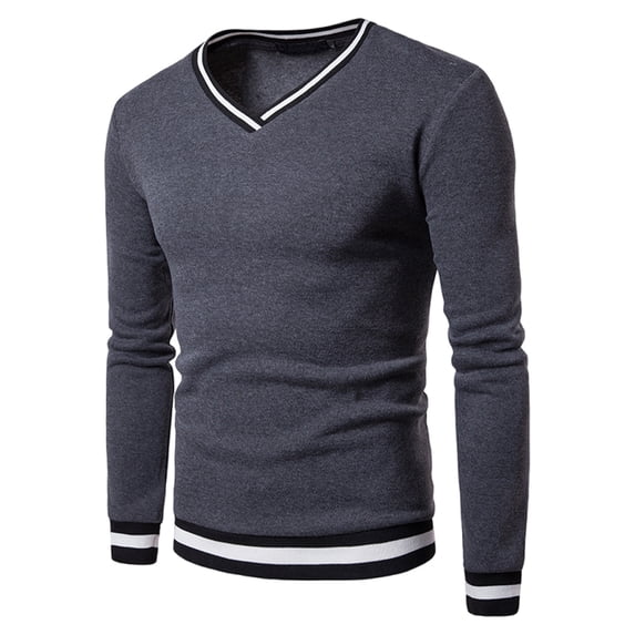 GigrtiJin Mens Fall Winter Cotton Shirts Long Sleeves V-Neck Pullover Tops Fashion Casual Basic Comfy Blouse
