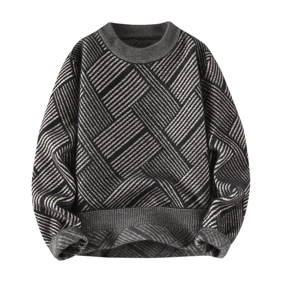 GigrtiJin Mens Fall Winter Knit Sweater Casual Round Neck Long Sleeves Pullover Top Warm Comfy Loose Sweaters