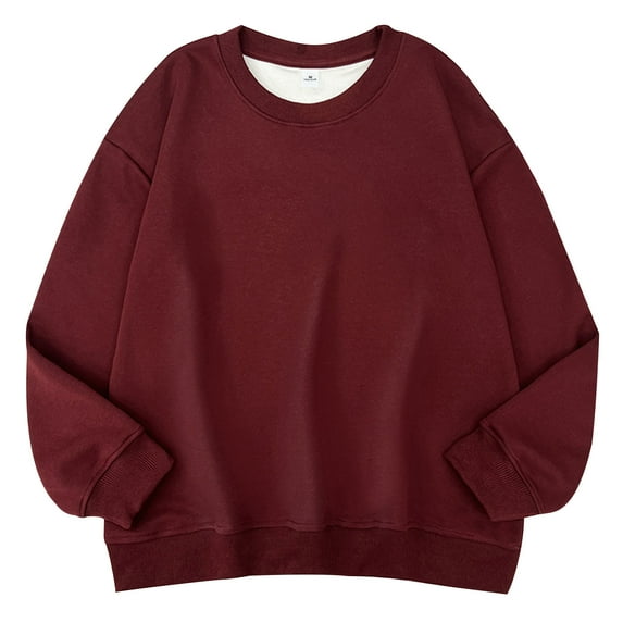 GigrtiJin Mens Fleece Sweatshirt Long Sleeved Round Neck Thickened Warm Pullover Top Sports Solid Casual Sweatshirt