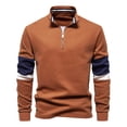 thumbnail image 1 of GigrtiJin Mens Half Zipper Patchwork Pullover Sweatshirt Fashion Long Sleeve Lapel Business Casual Outerwear Tops, 1 of 8
