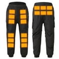 thumbnail image 1 of GigrtiJin Mens Heated Cargo Pants Solid Color Elastic Waisted Multipocket Cinch Bottom Pants Fall Winter Thermal Sport Pants, 1 of 7
