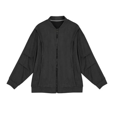 GigrtiJin Mens Long Sleeved Jackets Casual Loose Stand Collar Zip up Shirts Solid Color Fashion Cardigan Top Blouse
