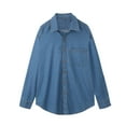 thumbnail image 1 of GigrtiJin Mens Oversized Cotton Blouse Solid Color Turndown Collar Button Down Long Sleeve Shirt With Pocket Trendy Loose Tops, 1 of 7