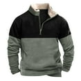 thumbnail image 1 of GigrtiJin Mens Plus Fleece Sweatshirt Color Block Stand Collar Zipper Pullover Blouse with Pocket Longt Sleeve Warm Tops, 1 of 3