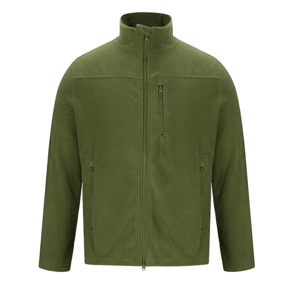 GigrtiJin Mens Plus Size Fleece Jackets Full Zip Jacket Fall Winter Hunting Windproof Soft Warm Coats with Zip Pockets