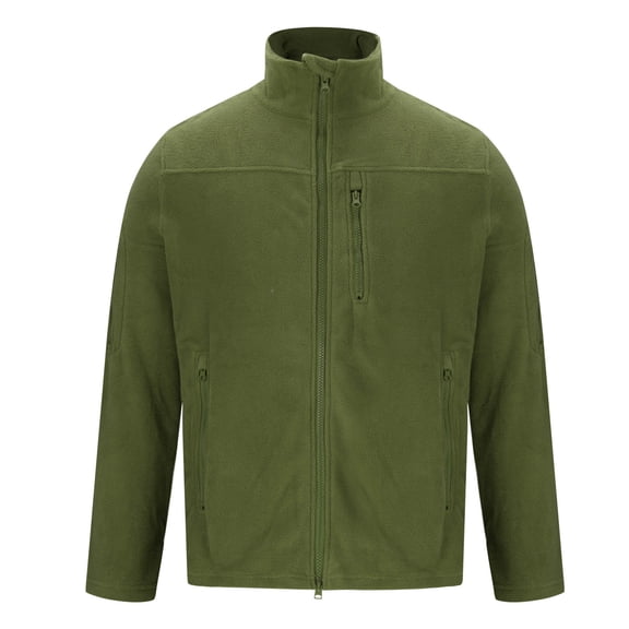 GigrtiJin Mens Plus Size Fleece Jackets Full Zip Jacket Fall Winter Hunting Windproof Soft Warm Coats with Zip Pockets