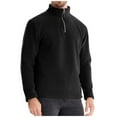 thumbnail image 1 of GigrtiJin Mens Quarter Zip Sweatshirt Stand Collar Long Sleeved Pullover Top Casual Solid Color Comfy Sweatshirts, 1 of 6