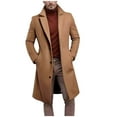 thumbnail image 1 of GigrtiJin Mens Single Breasted Trench Coat Winter Notch Lapel Cardigan Peacoat Casual Open Front Overcoat with Pocket, 1 of 6